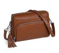 befen Bolso de Piel Genuina de Mujer con Bloqueo RFID Bolso Bandolera Mediano de Mujer con Monedero Integrado, Bolso Crossbody con Correa de Hombro Ajustable y Removible