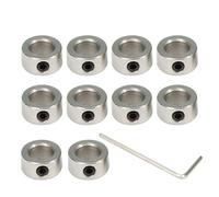 Befenybay 10 piezas de collar de bloqueo de eje de 6 mm collar de bloqueo T6 anillo de bloqueo de tornillo de plomo para piezas CNC (6 mm-plata)