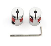 Befenybay 2 piezas de 5 mm a 5 mm de diámetro de acoplamiento flexible del eje del ciruelo de aluminio, conector flexible para impresora 3D, máquina CNC y servo motor escalonado