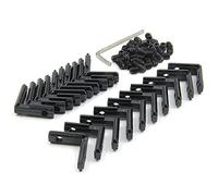 Befenybay 20 piezas negro forma de L interior de 90 grados interior conector de esquina soporte de junta con tornillos para ranura de 6 mm T 2020 perfil extrusión de aluminio
