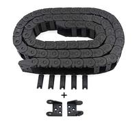 Befenybay R18 - Cadena de arrastre flexible de plástico negro de 10 x 20 mm, 1 metro de longitud, tipo abierto para impresoras 3D y máquinas CNC (10 mm x 20 mm, apertura exterior)