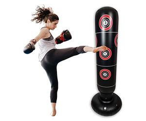 Befitco - Saco de boxeo hinchable - Soporte de pelota de boxeo a pie - Bastón de boxeo para adultos y niños