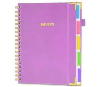 Befoore Cuaderno de piel con espiral, cuadernos grandes de piel for hombres y mujeres, cuaderno rayado estilo universitario, papel de 100 g/m², encuadernación en espiral.(Purple)
