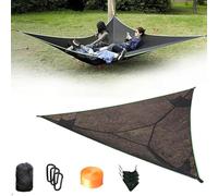 Befoore Hamaca de Camping Air Triangle, portátil for Varias Personas (Adultos y niños), Familiar, con Capacidad máxima de 300 kg for 1-3 Adultos y niños.(Black,4m)