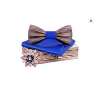 BEFORBIO pajarita de madera hecha a mano, chic y moderno, accesorio de moda o idea de regalo. Ajustable fácilmente., azul 01, Talla única