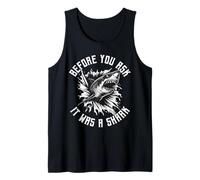Before You Ask It Was A Shark Funny Design Camiseta sin Mangas