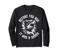 Before You Ask It Was A Shark Funny Design Manga Larga