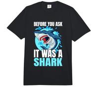 Before You Ask It Was A Shark Silla de Ruedas Amputación Comfort Colors Adult Heavyweight T-Shirt