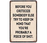 Before You Blame Others Think Twice Vintage Tin Sign Office 8 X 12 in
