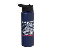 Before You Break Into My House Stand Outside - 2nd Amendment Stainless Steel Insulated Water Bottle