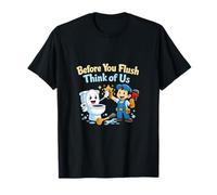 Before You Flush Piensa en Nosotros Plumber Pipe Pun Graphic Camiseta