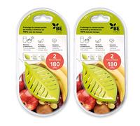 BEfresh HOME - Frutas y verduras FRESCAS durante un 40% más de TIEMPO | Para uso dentro y fuera de la nevera | Pack de 1 año | 2 Recipientes + 4 Sachets | Made in Spain