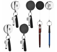 Befun Portalápices retráctil, 4 unidades, resistente, con clip para cinturón y llavero, cordón universal para carpinteros, trabajadores, enfermeras, camareros