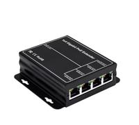 Begchy 4 Puertos Gigabit PoE Extender 100/1000Mbps 90W 1in 4 Fuera PoE Repetidor DIN Rail Network VLAN para 48V PoE Cámara Wierless Ap