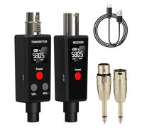 Begchy de micrófono inalámbrico UHF de 2,4 GHz, adaptador de micrófono XLR, 6 canales, transmisor inalámbrico dinámico y receptor para dinámico