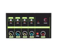 Begchy Mezclador de audio portátil de 4 vías, mezclador estéreo de 4 pulgadas y 1 salida, mezclador de DJ pequeño fácil de instalar
