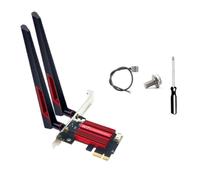 Begchy QCNFA765 WiFi6E Tarjeta WiFi PCIE Adaptador inalámbrico 5970M Triple Banda 2.4G/5G/6G BT5.2 802.11AX 10DB Antena para Win10/Win11