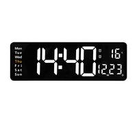 Begchy Reloj de Pared Digital LED con Control Remoto Relojes de Pared Temp. Fecha Semana VisualizacióN Alarmas ElectróNicas Dobles Mesa
