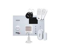 Beghelli - Kit antitrusión Dom-e, Sistema de Alarma inalámbrico Wi-Fi/gsm con batería Anti apagadura, botón SOS, Compatible con Alexa y Google Home, Control vía App y Asistente de Voz, Blanco