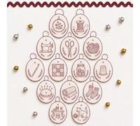 Beginner-Friendly DIY Heirloom Oval Embroidery Ornament Kit Collection, Hand Embroidery Christmas Ornaments Kit with Tools & Guide, for Holiday Decor or Gifts (Style J)