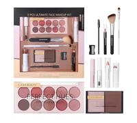 Beginner Makeup Kit, Full Cosmetic Set, 10..24in Authentic Women Beauty, Long Lasting Pigmented Palette, Lightweight Portable Case for Travel, Parties, Gift, Daily Use, Beginners