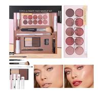Beginner Makeup Set, Full Cosmetic Kit, Complete Beauty Collection, Starter Bundle with 11pcs Assorted Tools, Lipstick Palette Concealer for Girls, Teens, Birthday, Wedding and Shopping