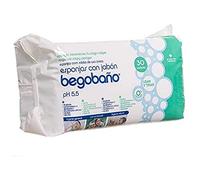 Begobaño Esponja Jabonosa De Un Solo Uso, El Gel Que La Impregna Es Dermatológico E Hipoalergénico, Se Presentan 30 Esponjas En Un Paquete, Azul, 400 Gramo