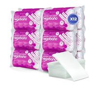 Begobaño Esponja Jabonosa Desechable Sin Aclarado. Esponja de Baño de Un Solo Uso con Gel Dermatológico e Hipoalergénico. Blanco. Caja con 12 pack de 10 Unidades