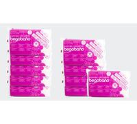 Begobaño Esponja Jabonosa Desechable Sin Aclarado. Esponja de Baño de Un Solo Uso con Gel Dermatológico e Hipoalergénico. 100 Unidades, Blanco