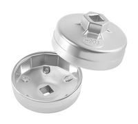 Begonia 2 llaves de filtro de aceite de 74 mm, llave de filtro de aceite con 14 ranuras, herramienta removedora de aluminio compatible con la mayoría de tipos de filtros de aceite