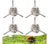 Begonia 4 cepillos de malezas de 6 pulgadas para desbrozadora, cabezal de desbrozadora de 150 x 5 mm de diámetro, alambre de acero, cabezal de desbrozadora, cepillo de malas hierbas para cortacésped