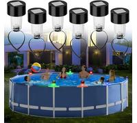 Begonia 6 unidades de iluminación solar para piscina Intex Frame Pool - Accesorios de iluminación para piscina - Luz LED impermeable para estanque iluminación de valla para exterior, jardín, piscina