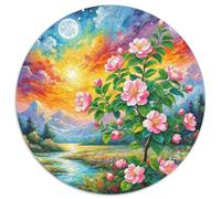 Begonia Flor Rompecabezas De Redondo 1000 Piezas Adultos para Niños Circular Puzzle Niños Toda La Familia Habilidad para Toda La Familia Desafiante 1000pcs (67.5x67.5cm)