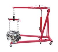 Begoniape Grúa de taller plegable con 4 posiciones ajustables, 2000 kg, elevación de motor de acero al carbono, máx. 148 cm, distancia entre ganchos desde el suelo (envío de 2 paquetes)