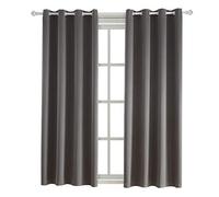 BEGOODTEX Inherent Flame Fire Retardant Blackout Curtain, Grey, 52W by 84L Inch, 1 Panel for Meeting Room Kitchen