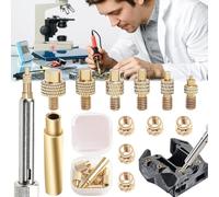 Begpoee 12 Piezas Punta De Soldador para Impresora 3D, De Latón Tuerca De Inserción, Tuercas Moleteadas con Rosca, Puntas De Soldador Universales, Puntas para Insertos Roscados M2(M2,5)/M3/M4/M5/M6/M8