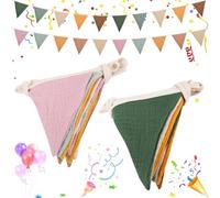 Begpoee 2 Piezas 2,6m Banderines Tela Habitación, Multicolor Bandera Banderín, Banderines Tela, Guirnalda Banderines, Bunting, para Camas Domésticas, Cunas, Camas Infantiles, Decoración de Paredes