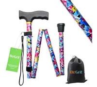 BeGrit Bastón Plegable Mujer Bastones para Caminar de Aluminio Diseño Floral Ajustable de Diseño