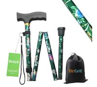 BeGrit Bastón Plegable Mujer Bastones para Caminar de Aluminio Diseño Floral Ajustable de Diseño