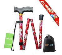BeGrit Bastón Plegable Mujer Bastones para Caminar de Aluminio Diseño Floral Ajustable de Diseño