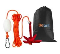 BeGrit Kit Ancla Plegable Barco Pequeña Ancla Moto de Agua de Acero Zincado con Bolsa de Transporte de Cuerda de Remolque DE 10 m para Sup Paddle Board Kayak 0.7 kg