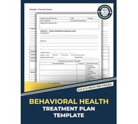 Behavioral Health Treatment Plan Template: for Counselors and Therapists | Clinical Counseling Treatment Planner for Mental Health Professionals | 50 Forms