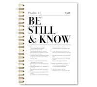 BEHIFL Cuaderno cristiano en espiral, cuaderno bíblico Be Still and Know para tomar notas, diario de oración para mujeres y hombres, Salmo 46, diario de escrituras religiosas para escribir, 5.5 x 8.3