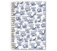 BEHIFL Cuaderno en espiral de pastor alemán chinoiserie azul y blanco, diario de regalos de pastor alemán, cuaderno de perro de campo francés para tomar notas, diario de perro Grandmillennial para