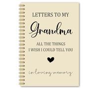 BEHIFL Cuaderno en espiral para regalos conmemorativos para abuela, regalos de condolencias por la pérdida de la abuela, cuaderno de cartas a mi abuela en un diario de memoria, 5.5 x 8.3 pulgadas