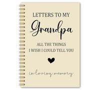 BEHIFL Cuaderno en espiral para regalos conmemorativos para abuelo, regalos de condolencias por la pérdida del abuelo, cuaderno de cartas a mi abuelo en un diario de memoria, 5.5 x 8.3 pulgadas