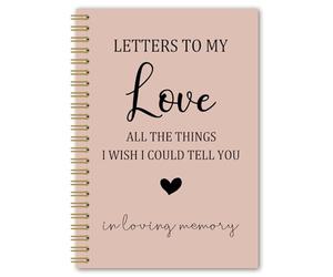 BEHIFL Cuaderno en espiral para regalos conmemorativos, recuerdos de duelo y condolencias, regalos para seres queridos perdidos, cartas a mi amor en amoroso, diario de 5.5 x 8.3 pulgadas