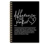 BEHIFL Difference Maker Spiral Notebook Journal, Difference Maker Gifts Notebook Journal, Thank You Appreciation Gifts for Women Men Coworker Boss Friend Teacher Mentor Nurse, 5.5x8.3 Inches