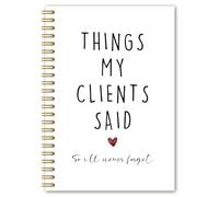 BEHIFL Divertido cuaderno en espiral para terapeutas, entrenadores, consejeros, profesionales, cosas que mis clientes dijeron así que nunca olvidaré, regalos divertidos para entrenadores, 5.5 x 8.3
