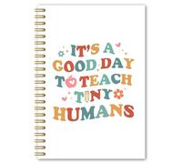 BEHIFL Groovy Teacher Spiral Notebook, Preschool Kindergarten Teacher Gifts Journal, Teachers Appreciation Gifts Notebook, It's a Good Day to Teach Tiny Humans Journal, 5.5x8.3 Inches